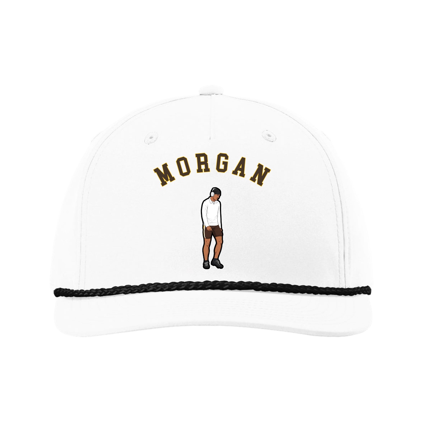 Five-Panel Classic Rope Cap — Shirsey Arch in White