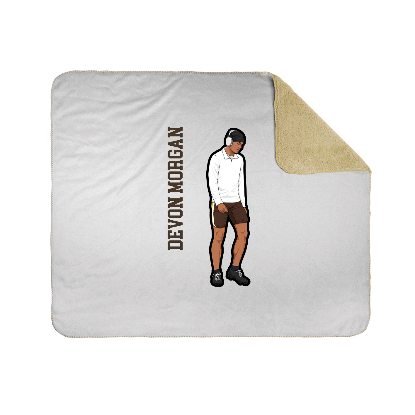 Throw Blanket — Name Vertical in White