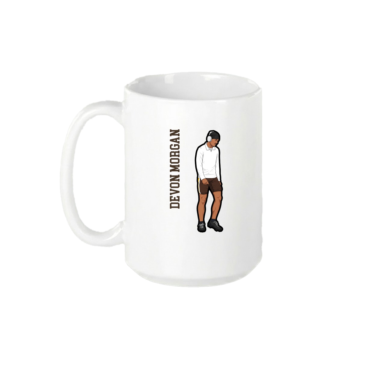 15oz Coffee Mug — Name Vertical in White