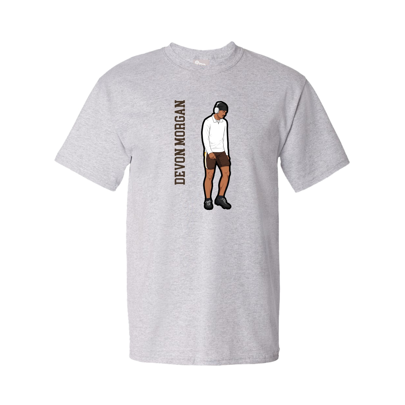 Youth Tee — Name Vertical in Grey