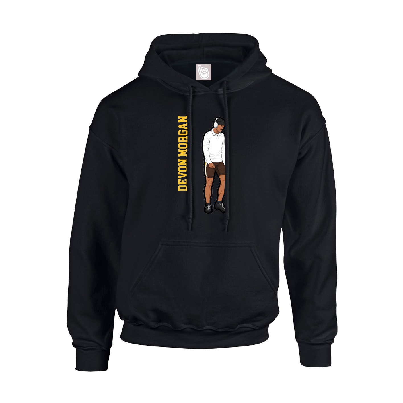 Hoodie — Name Vertical in Black