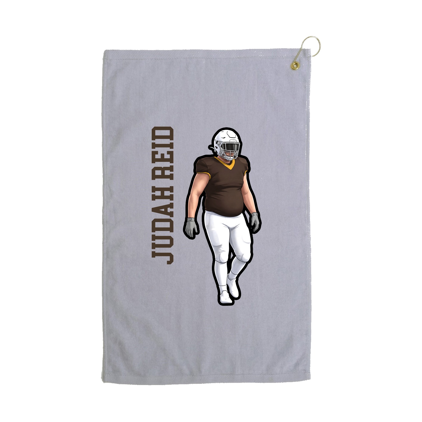 Golf Towel — Name Vertical in Grey