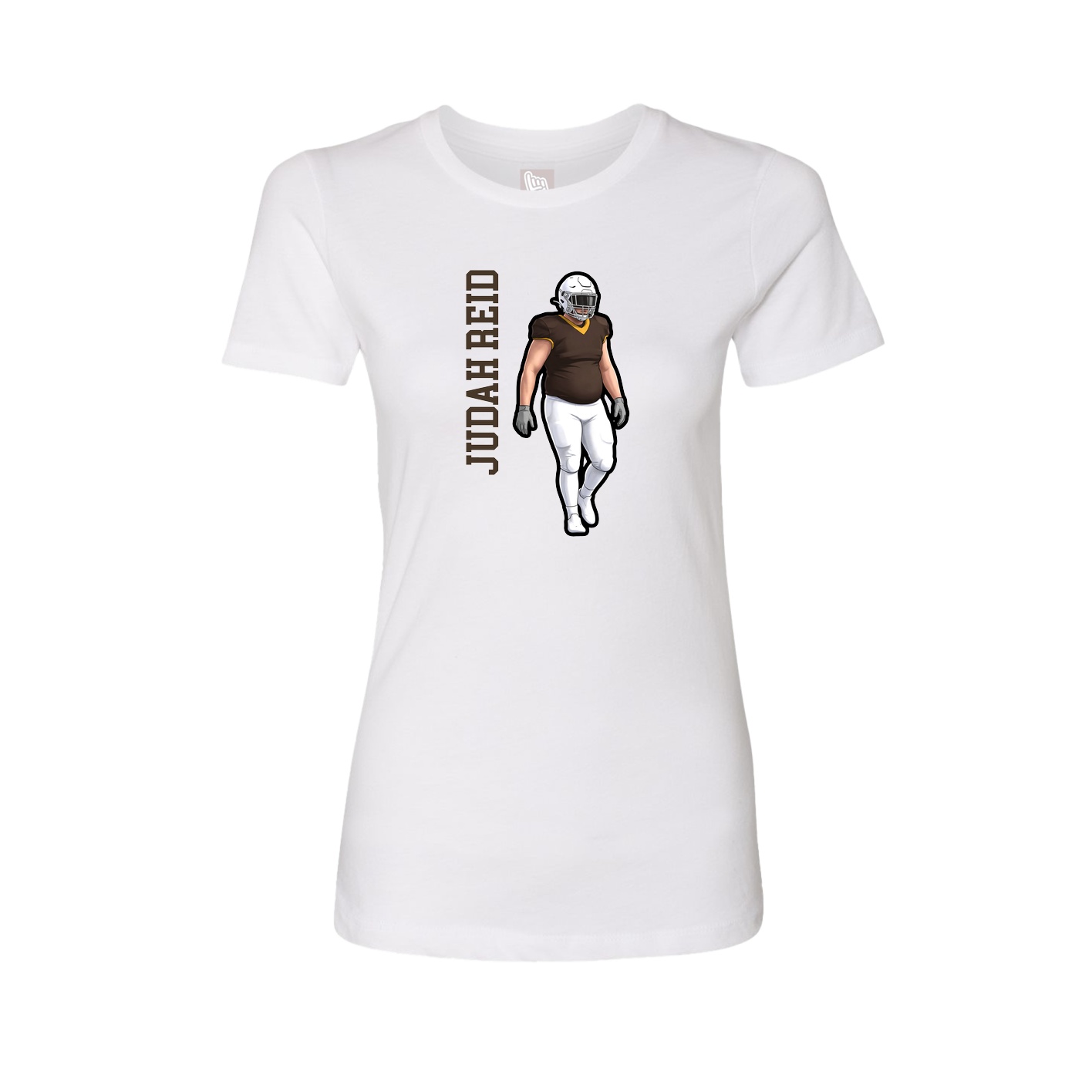 Fitted Women's Tee — Name Vertical in White