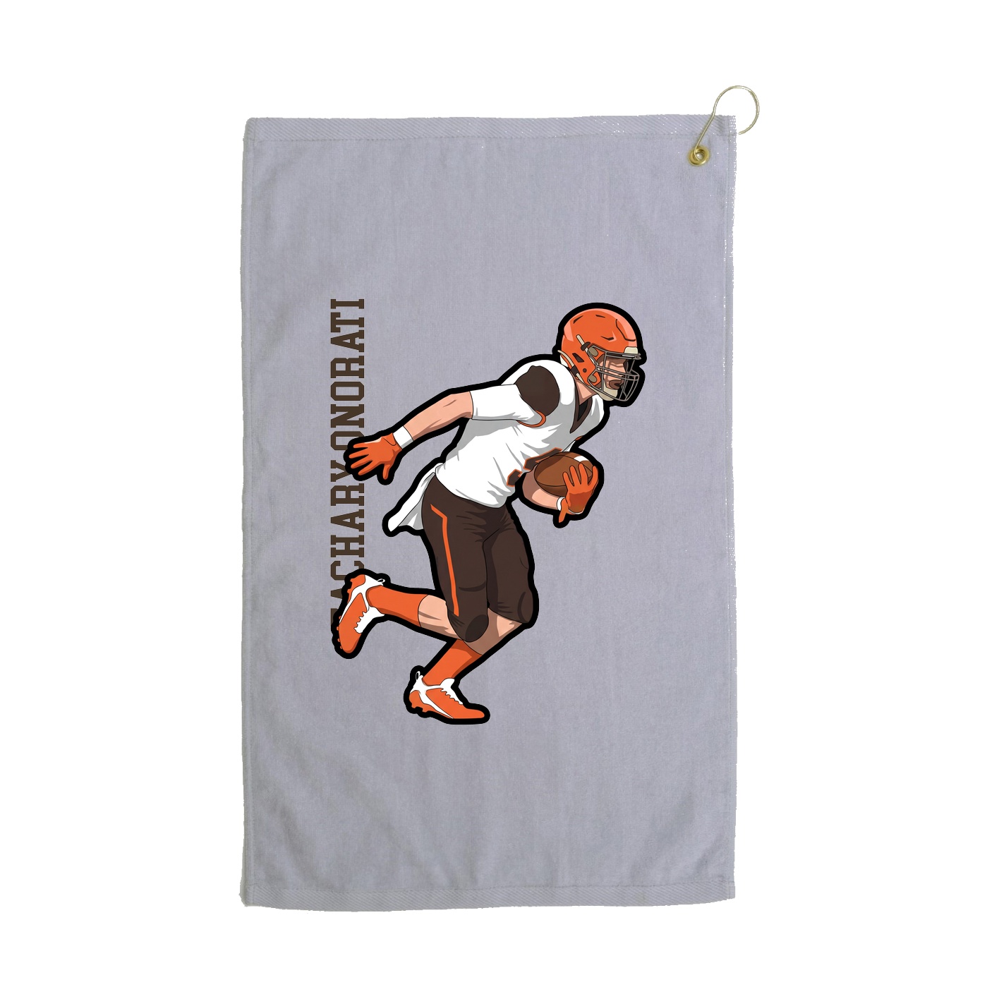 Golf Towel — Name Vertical in Grey