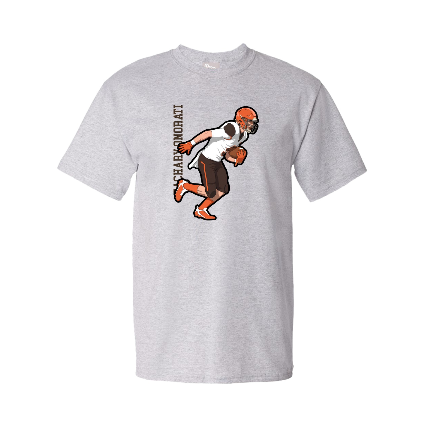 Youth Tee — Name Vertical in Grey