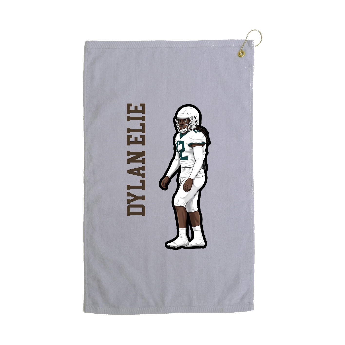 Golf Towel — Name Vertical in Grey