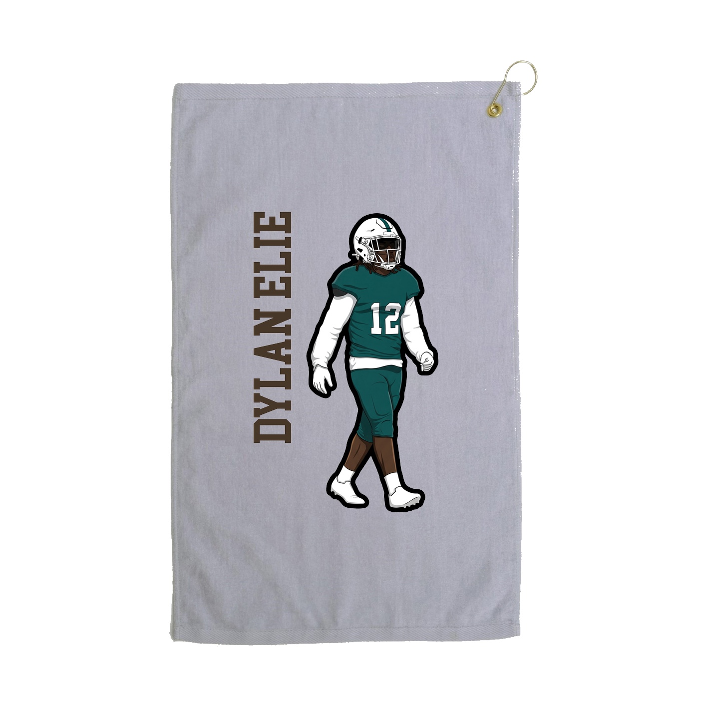 Golf Towel — Name Vertical in Grey