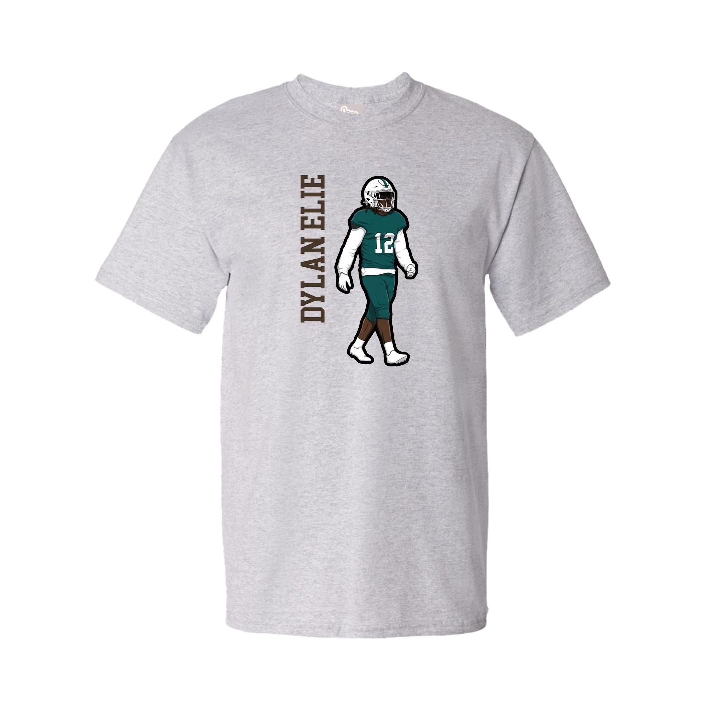 Tee — Name Vertical in Grey