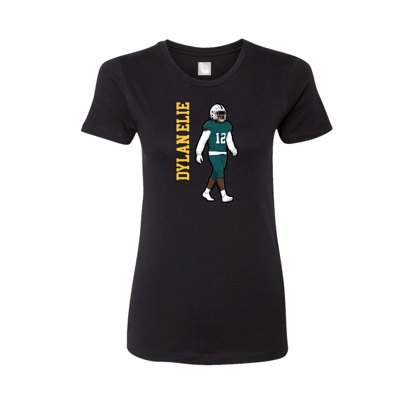 Fitted Women's Tee — Name Vertical in Black
