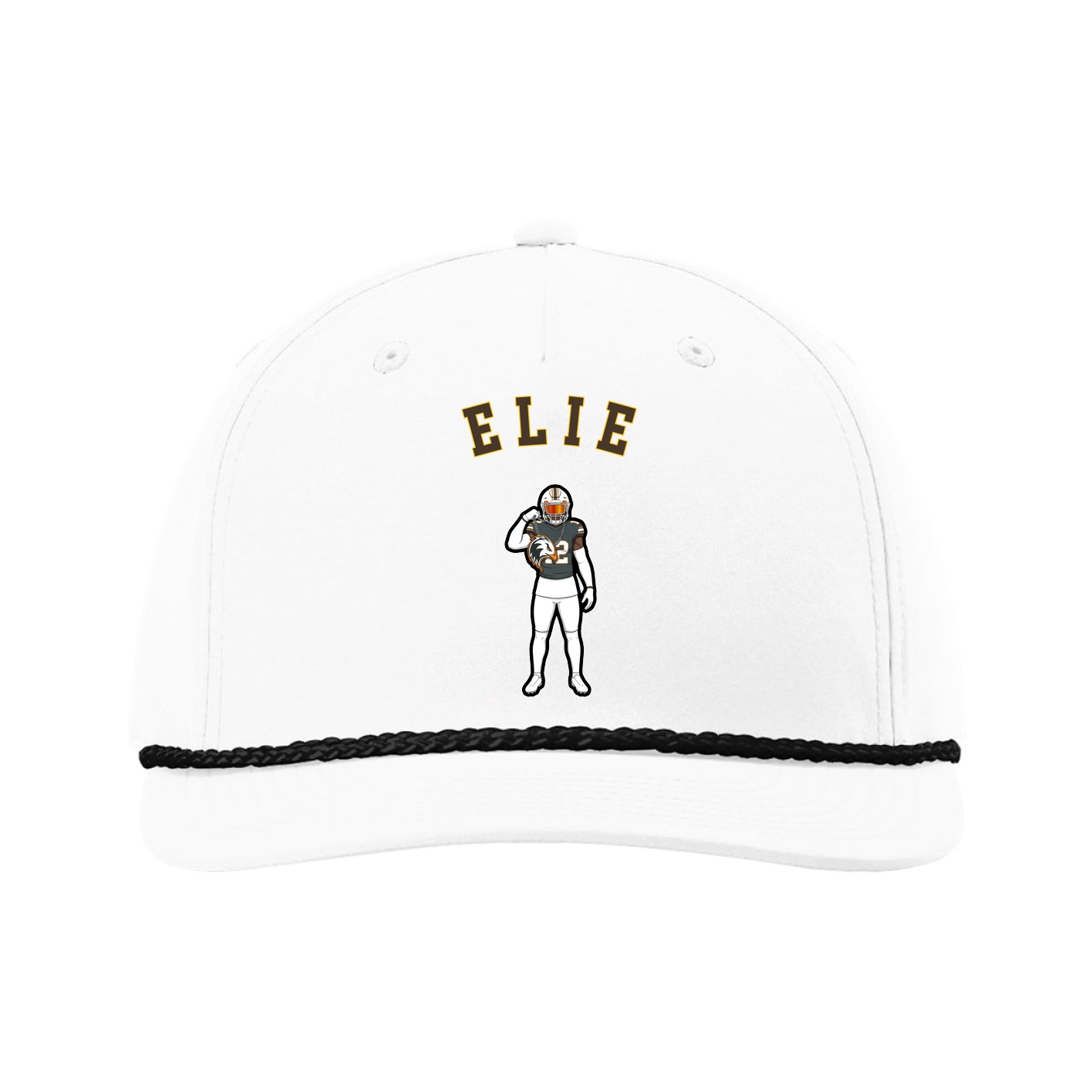 Five-Panel Classic Rope Cap — Shirsey Arch in White