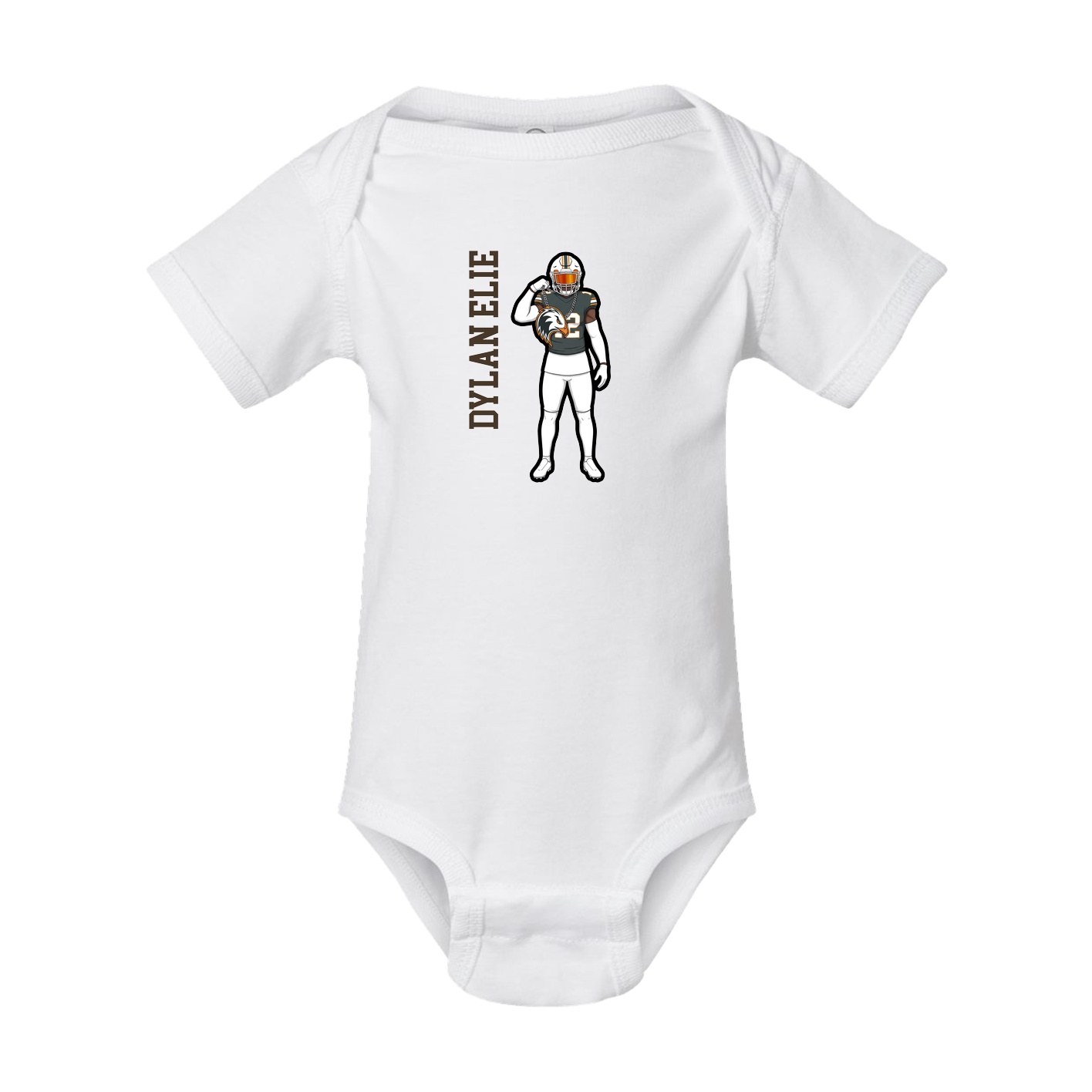 Baby Onesie — Name Vertical in White