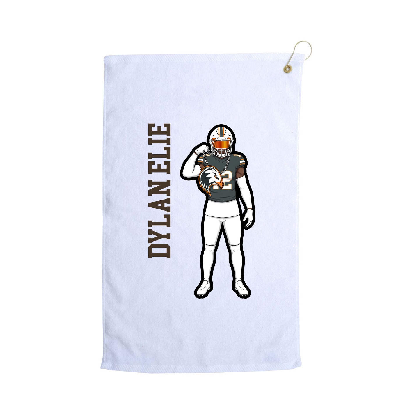 Golf Towel — Name Vertical in White