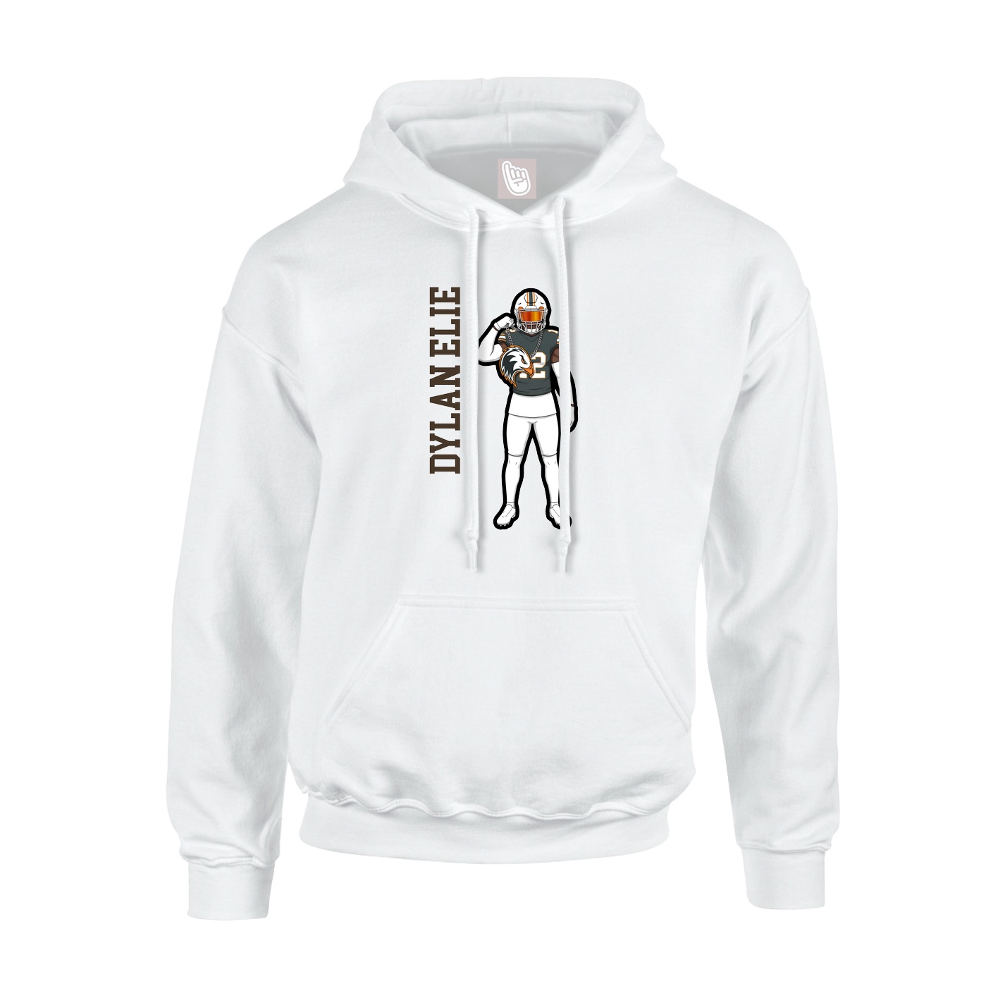 Hoodie — Name Vertical in White