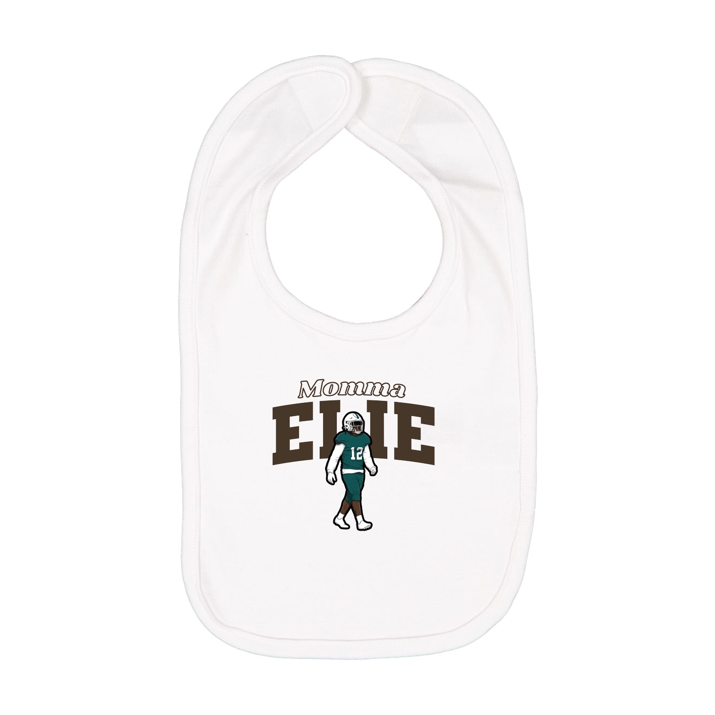 Infant Bib — Mothers Day Block in White