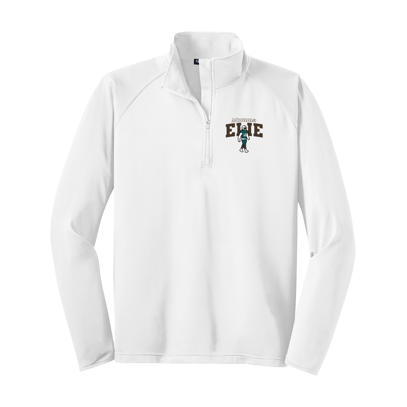 Q-Zip Pullover — Mothers Day Block in White