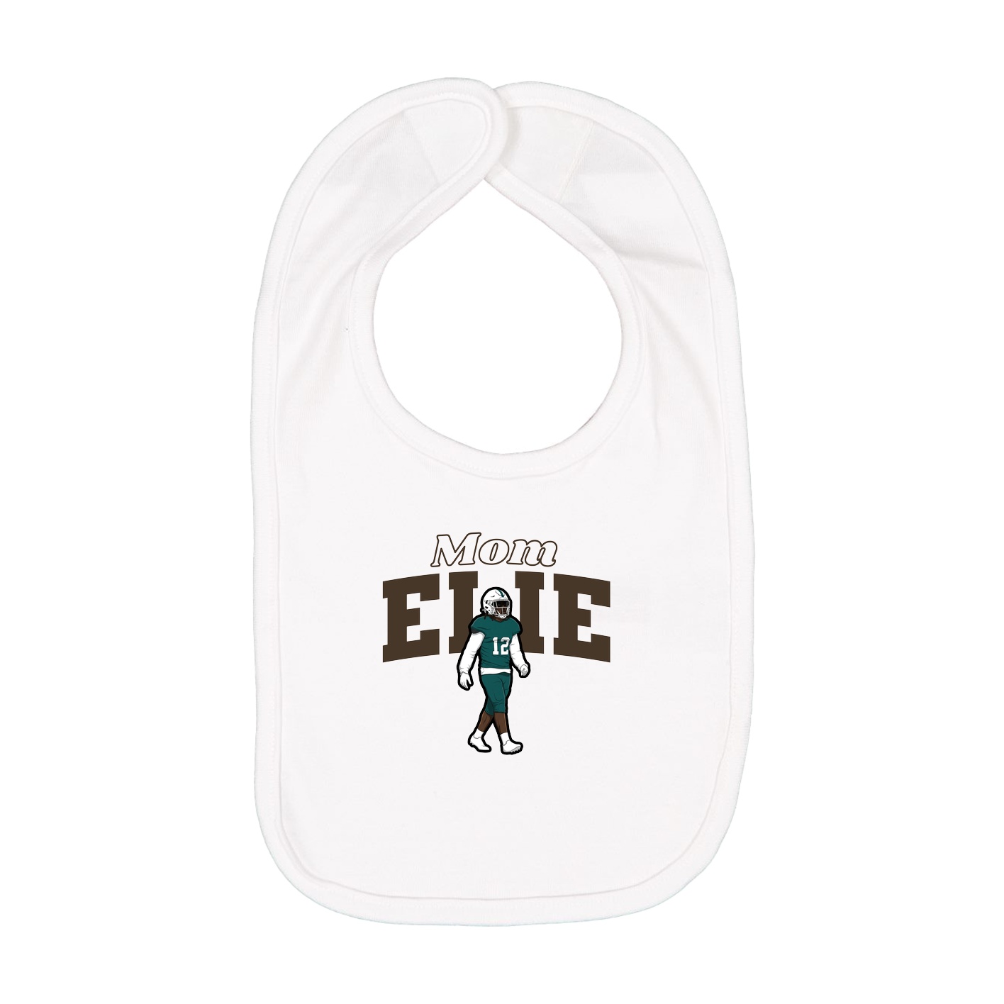 Infant Bib — Mothers Day Block in White