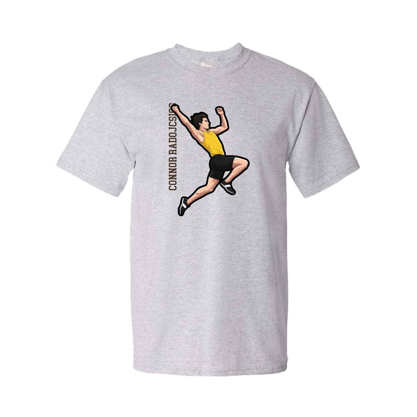 Youth Tee — Name Vertical in Grey