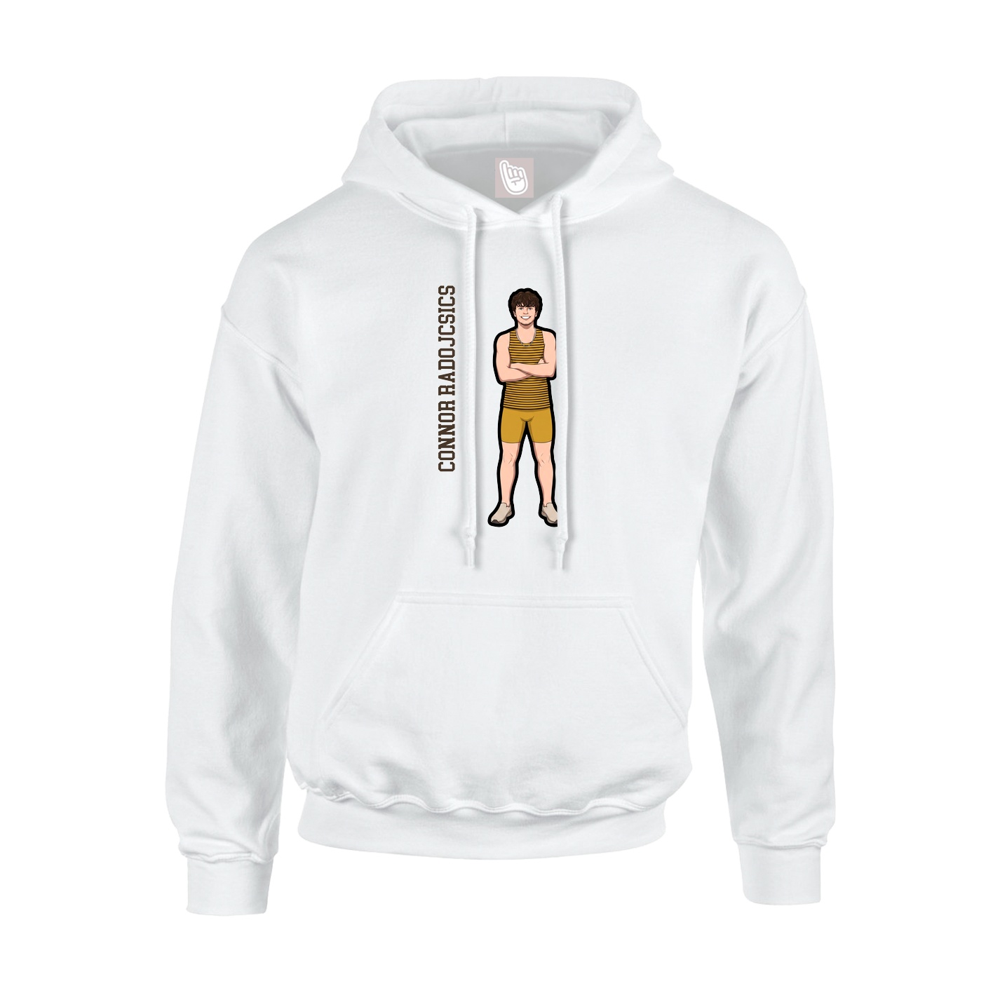 Youth Hoodie — Name Vertical in White