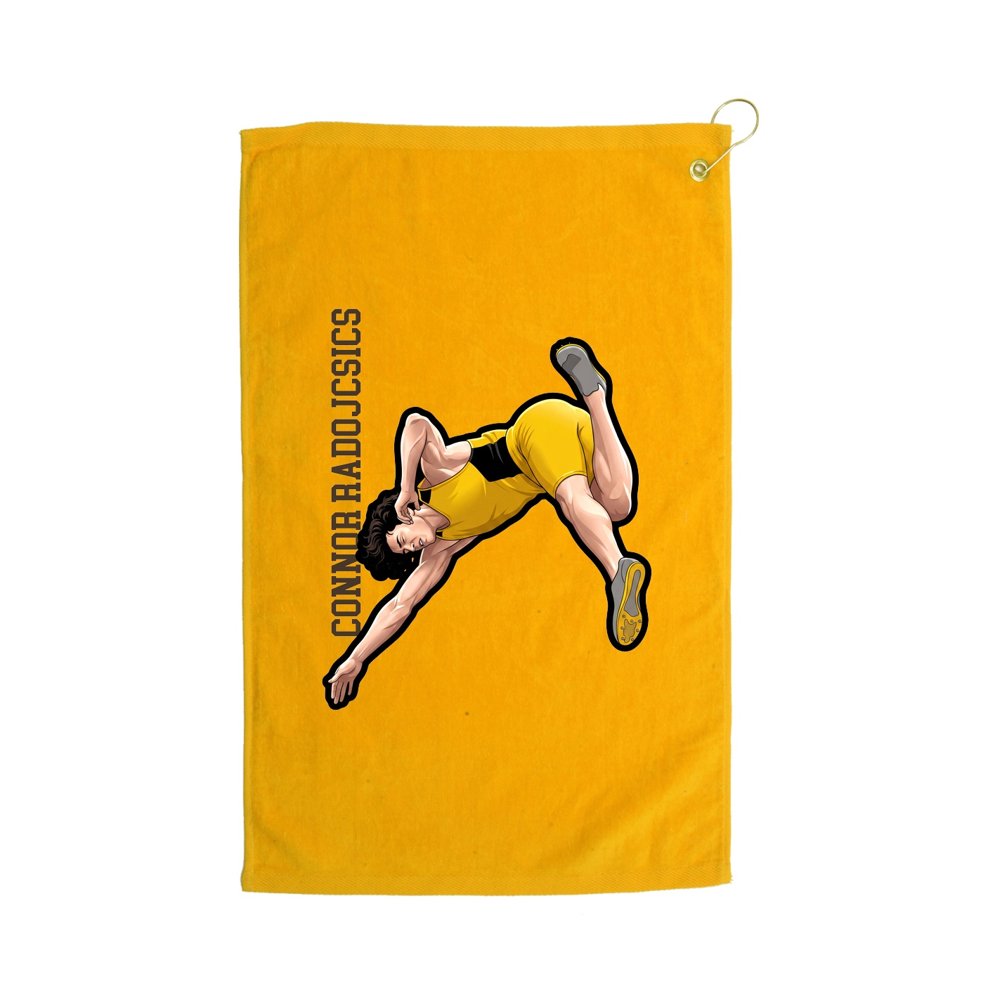 Golf Towel — Name Vertical in Gold