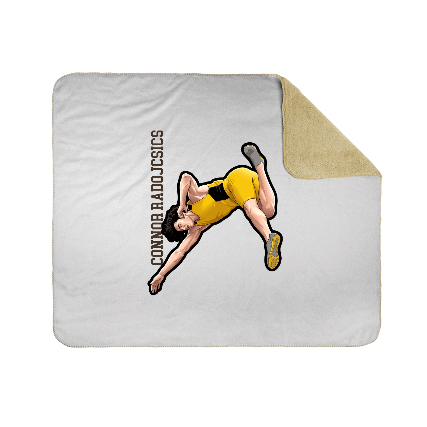 Throw Blanket — Name Vertical in White