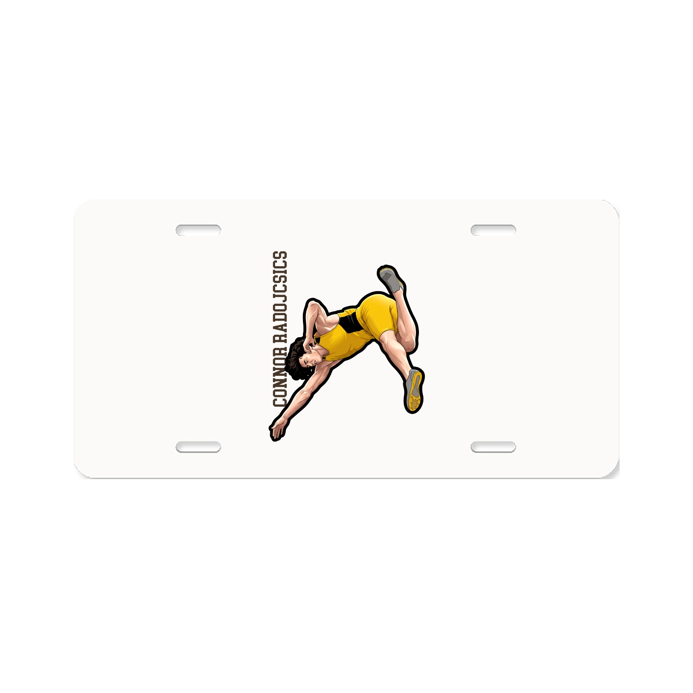 License Plate — Name Vertical in Classic
