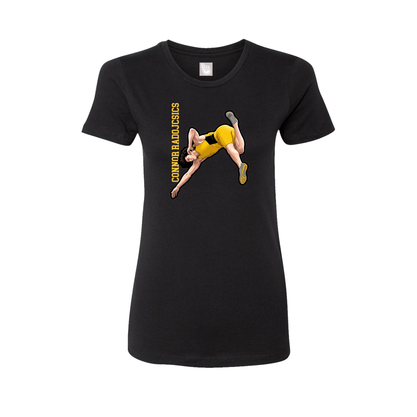 Womens Tee — Name Vertical in Black