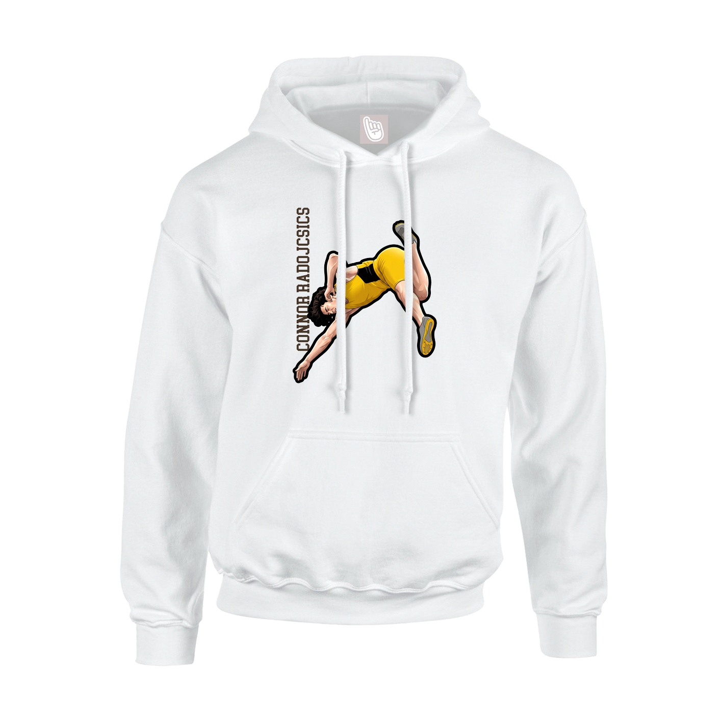Youth Hoodie — Name Vertical in White