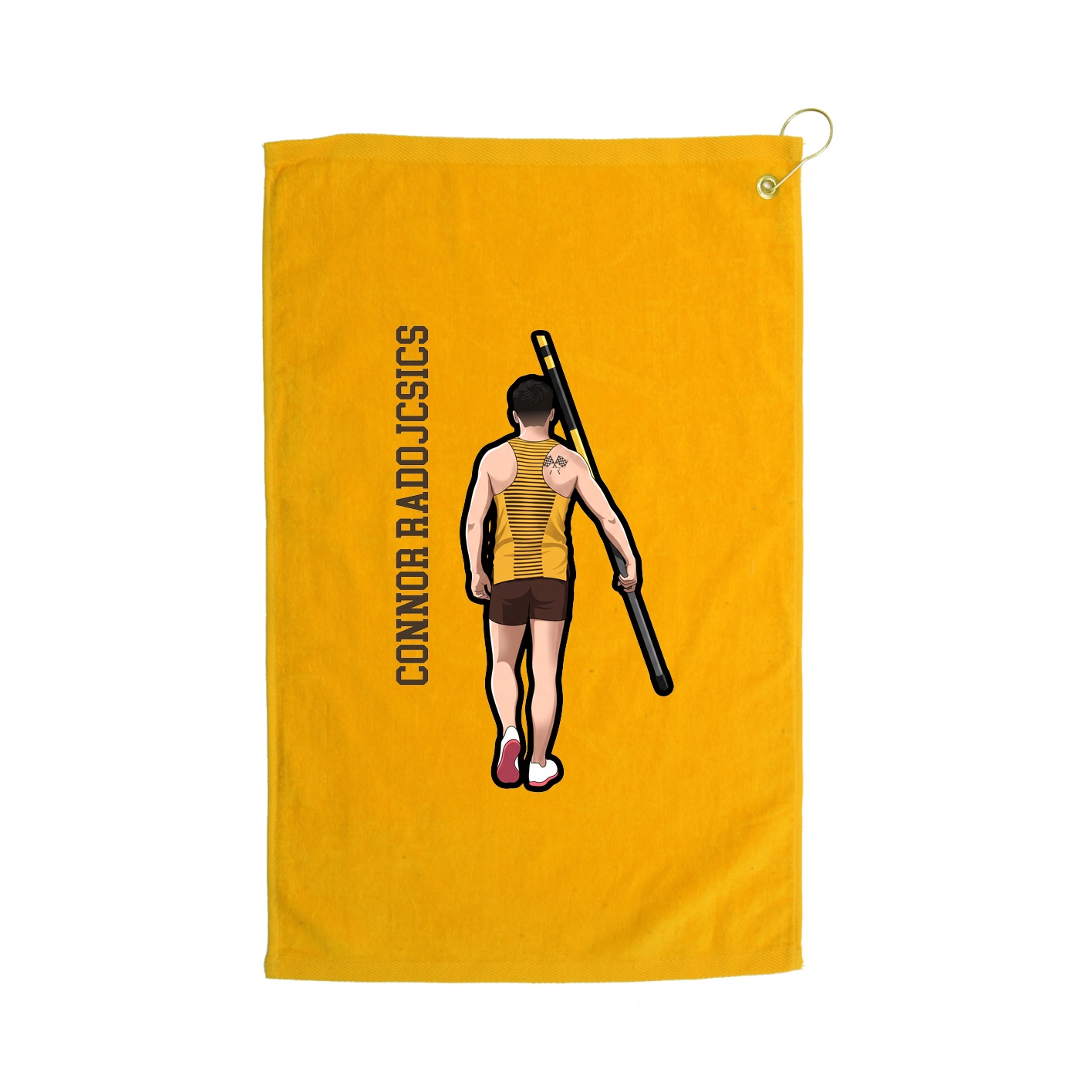 Golf Towel — Name Vertical in Gold