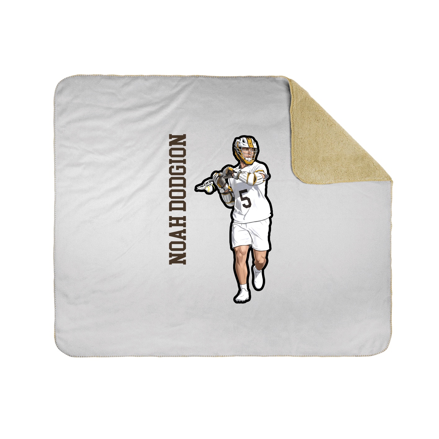 Throw Blanket — Name Vertical in White