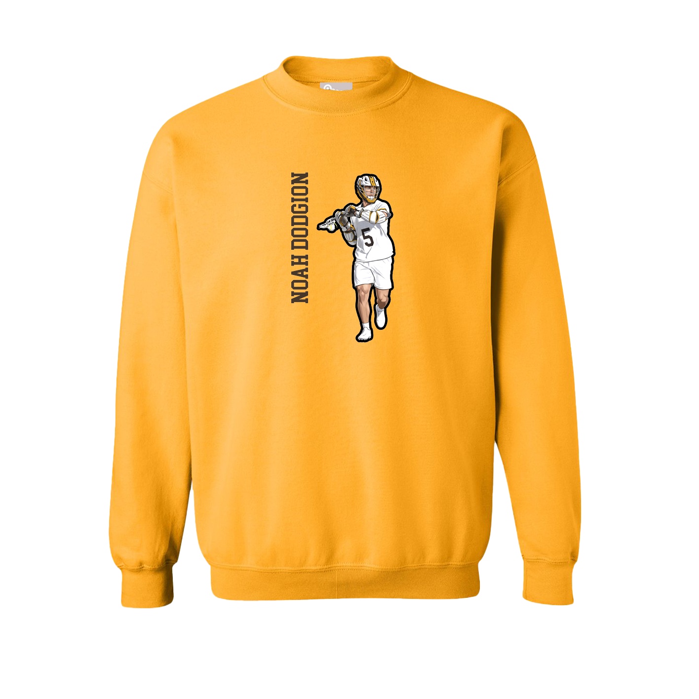 Fleece Crew — Name Vertical in Gold