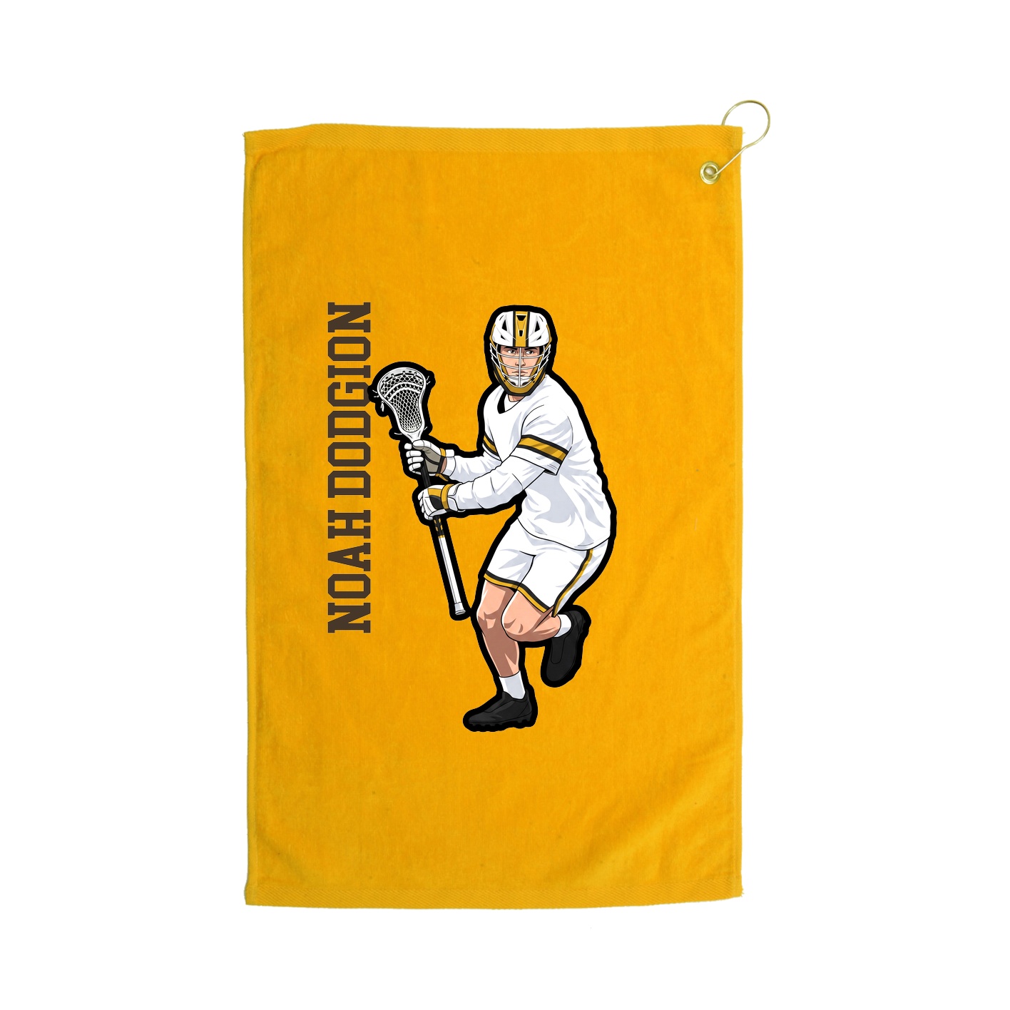 Golf Towel — Name Vertical in Gold