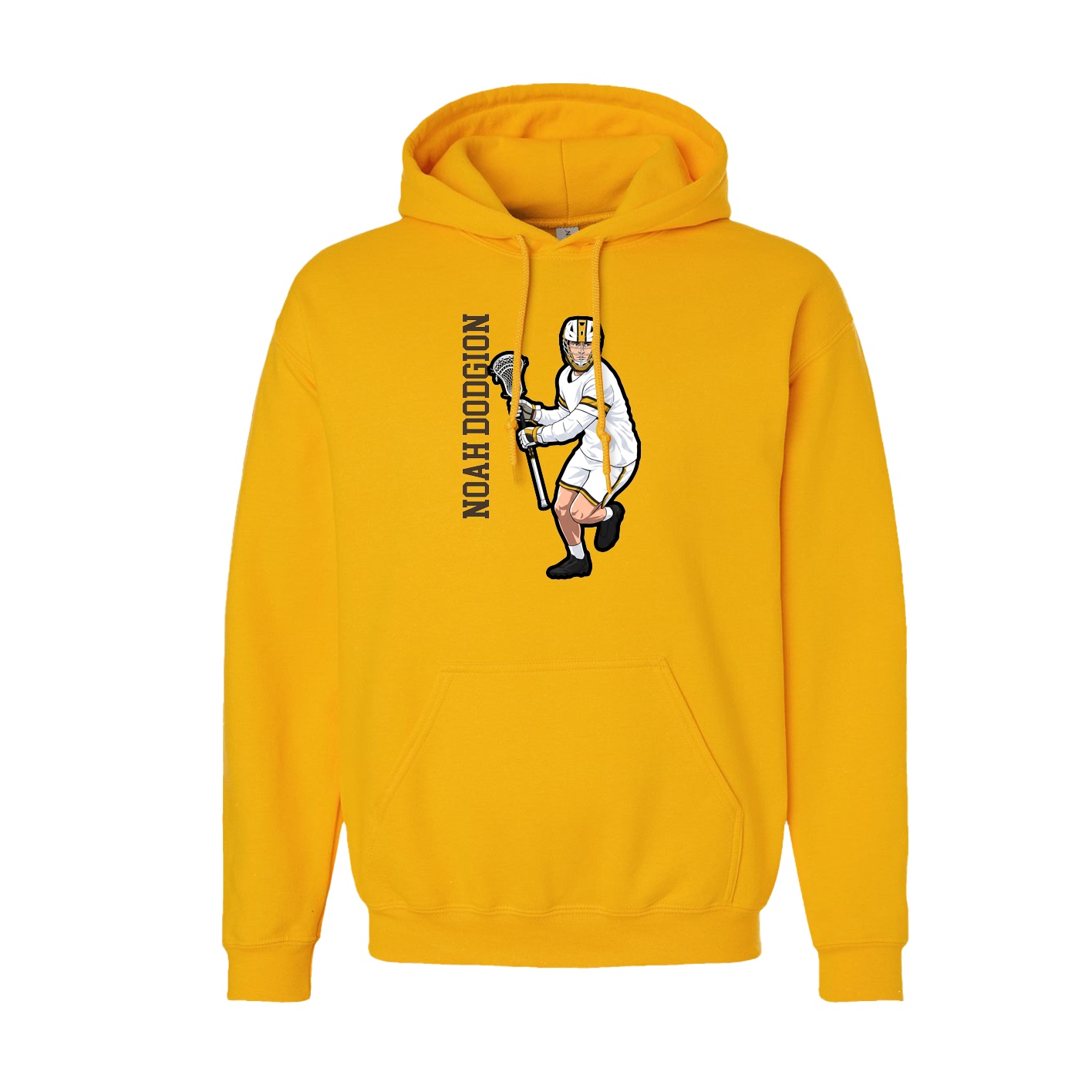 Youth Hoodie — Name Vertical in Gold