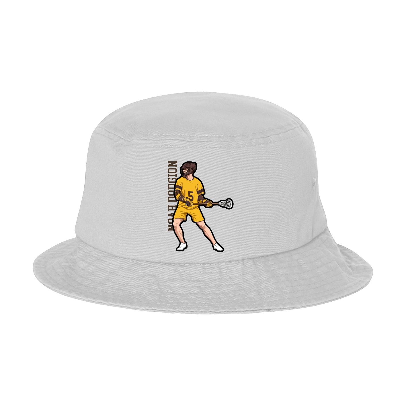 Bucket Cap — Name Vertical in White