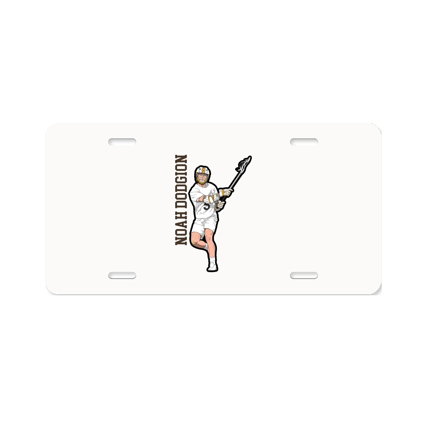 License Plate — Name Vertical in Classic
