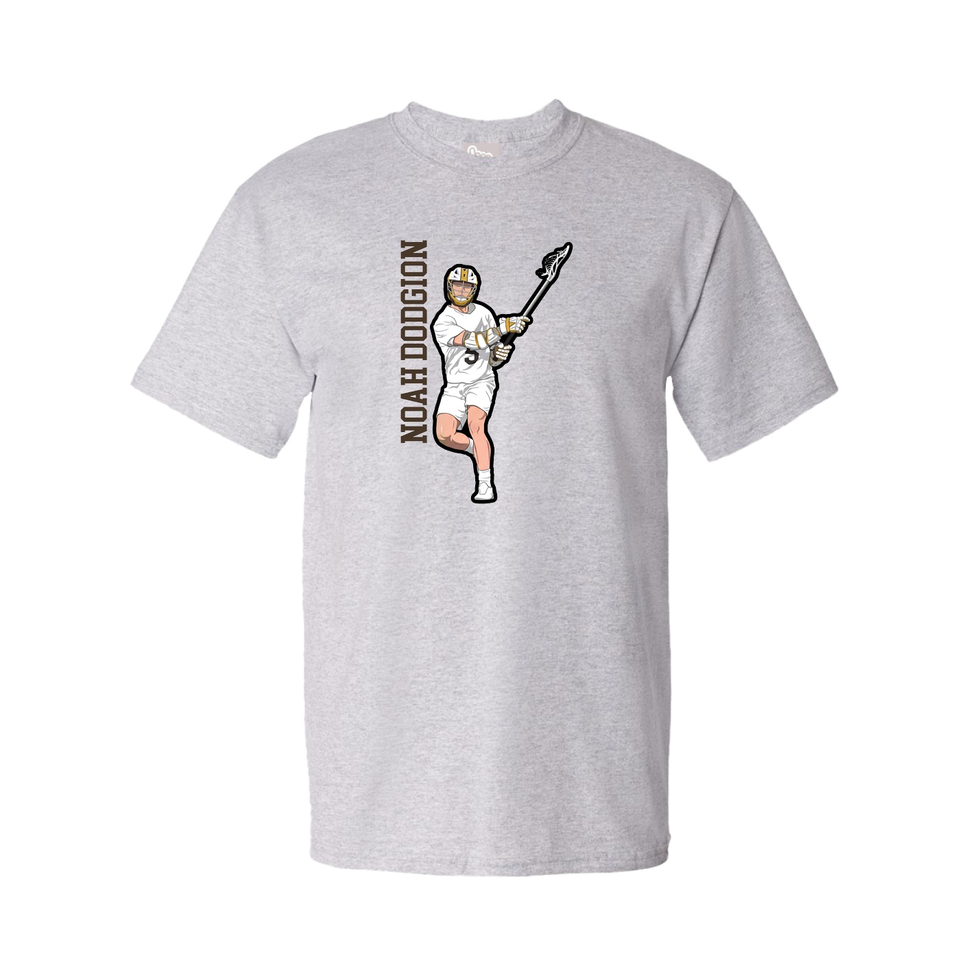 Tee — Name Vertical in Grey
