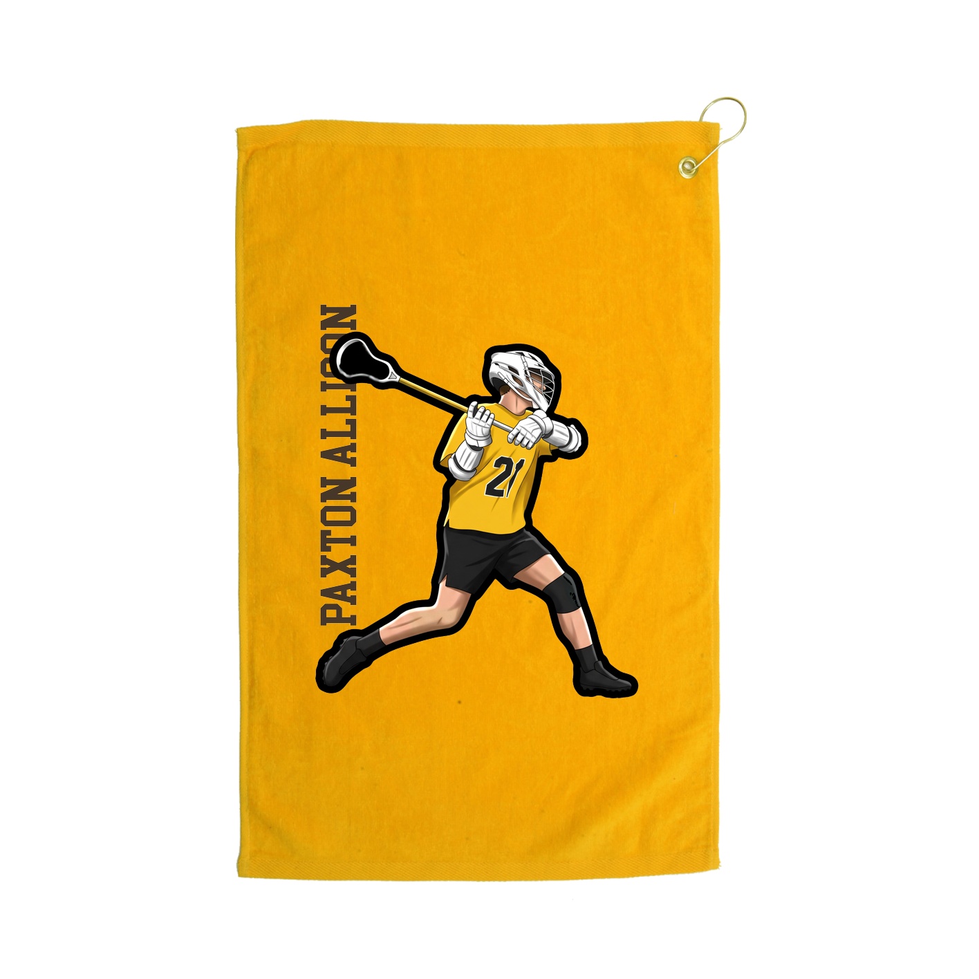 Golf Towel — Name Vertical in Gold