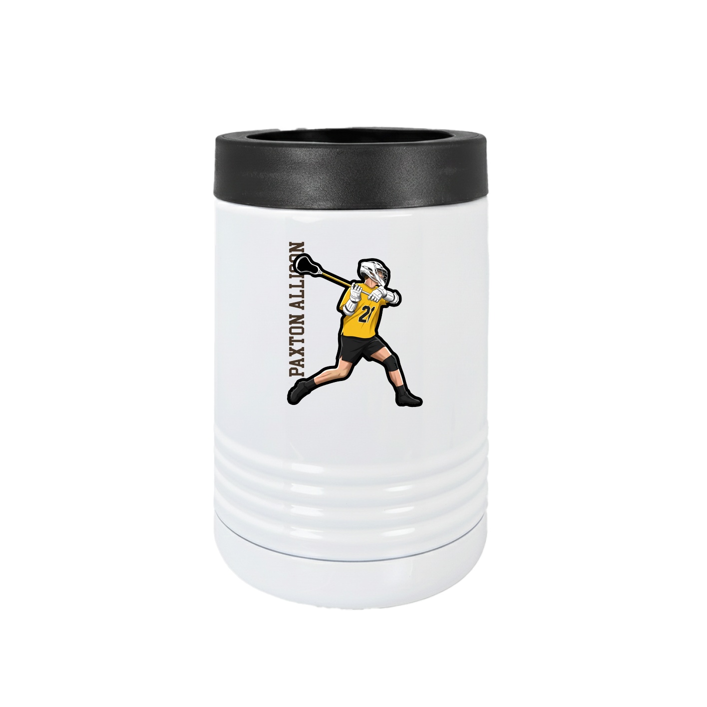 Beverage Holder — Name Vertical in White