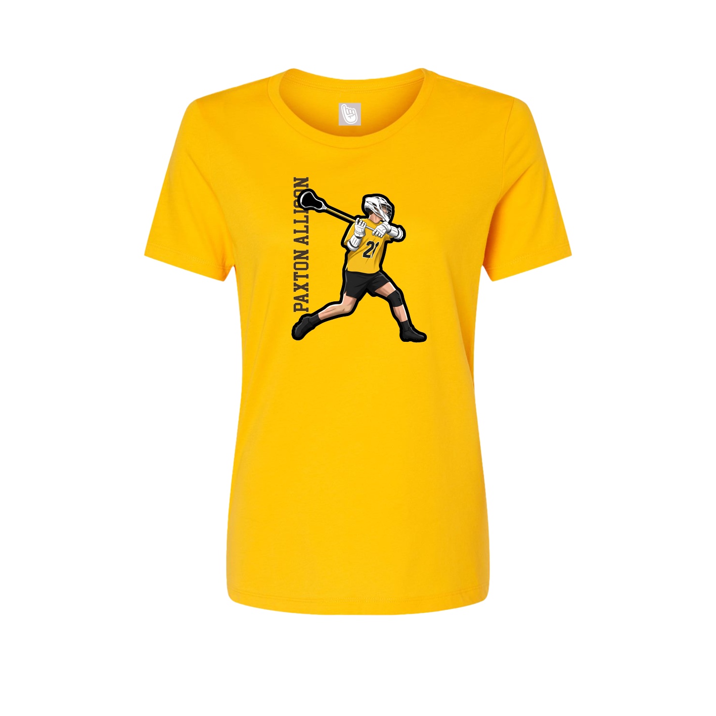 Womens Tee — Name Vertical in Gold