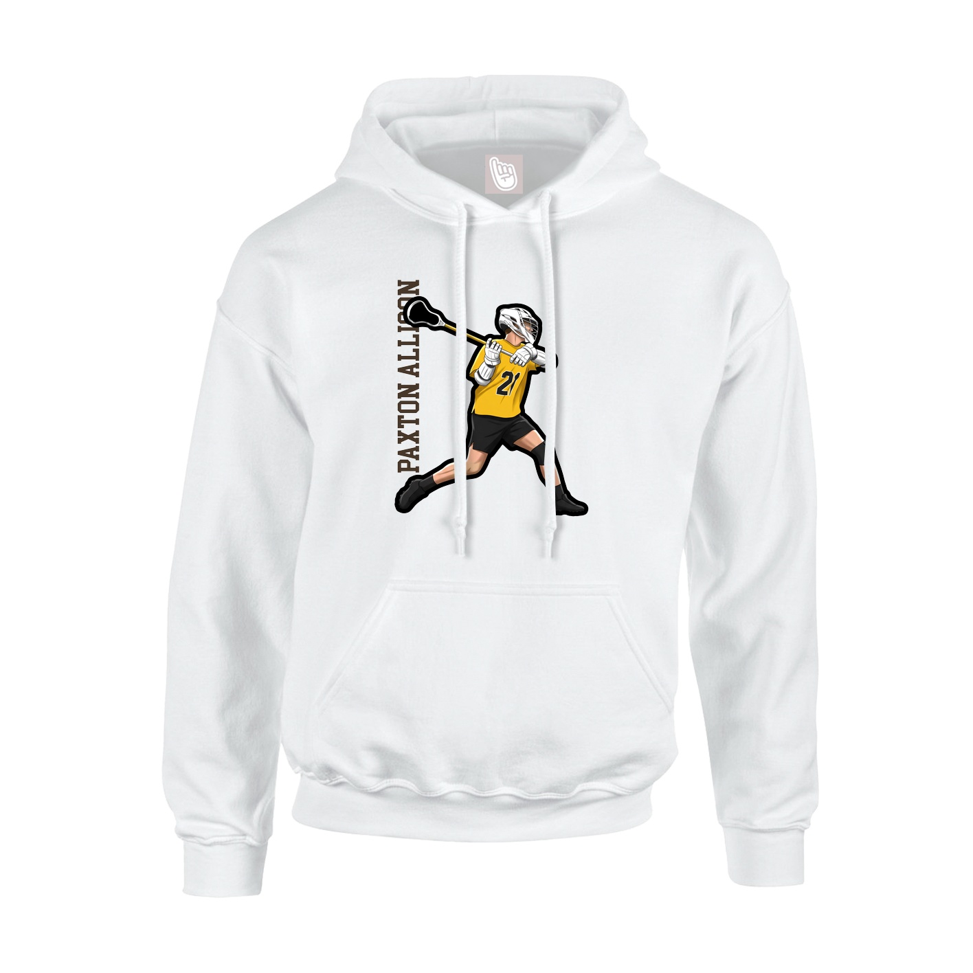 Youth Hoodie — Name Vertical in White