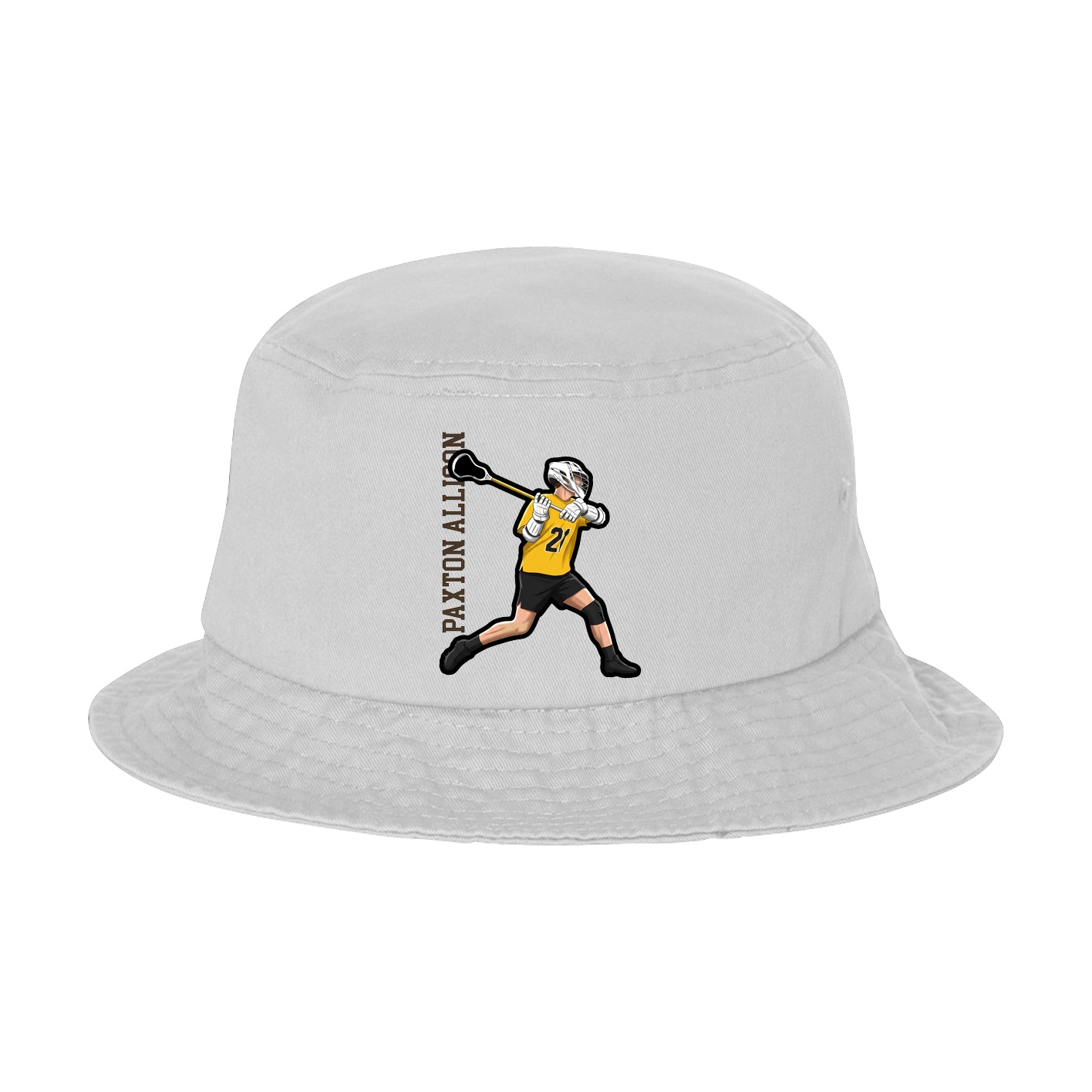 Bucket Cap — Name Vertical in White