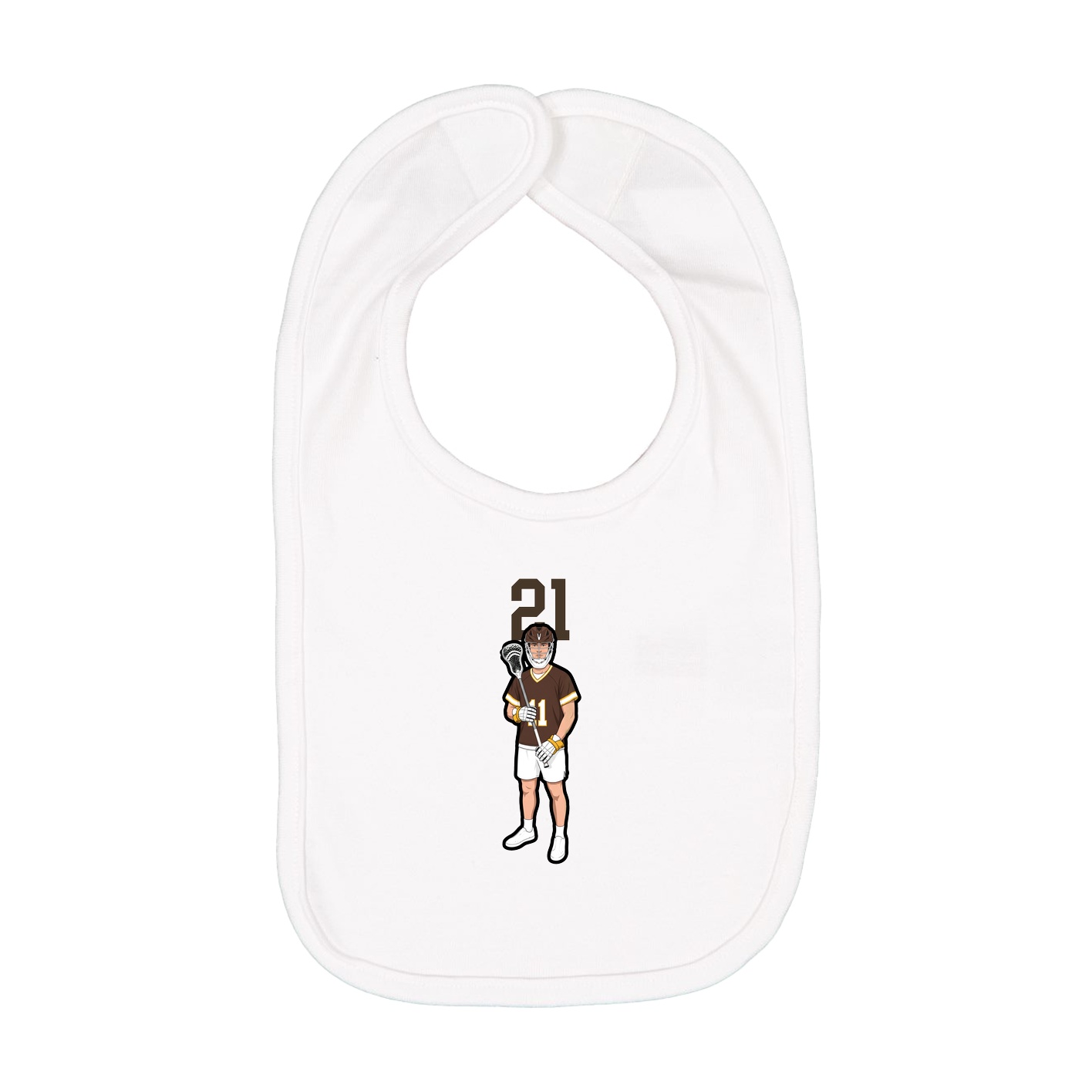 Infant Bib — Number Top in White