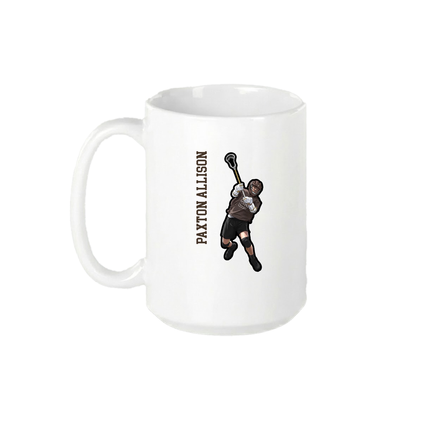 15oz Coffee Mug — Name Vertical in White