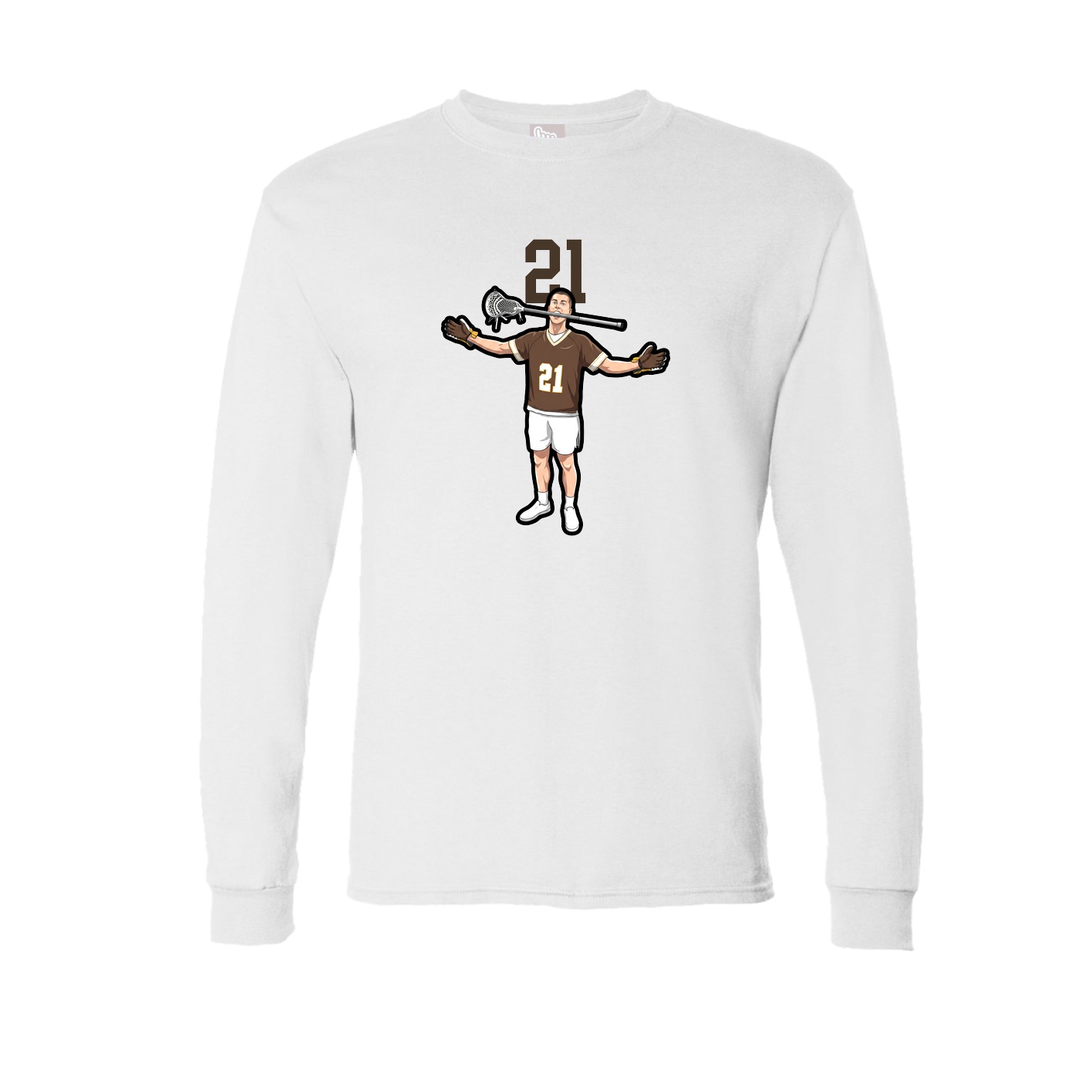 Long Sleeve Tee — Number Top in White