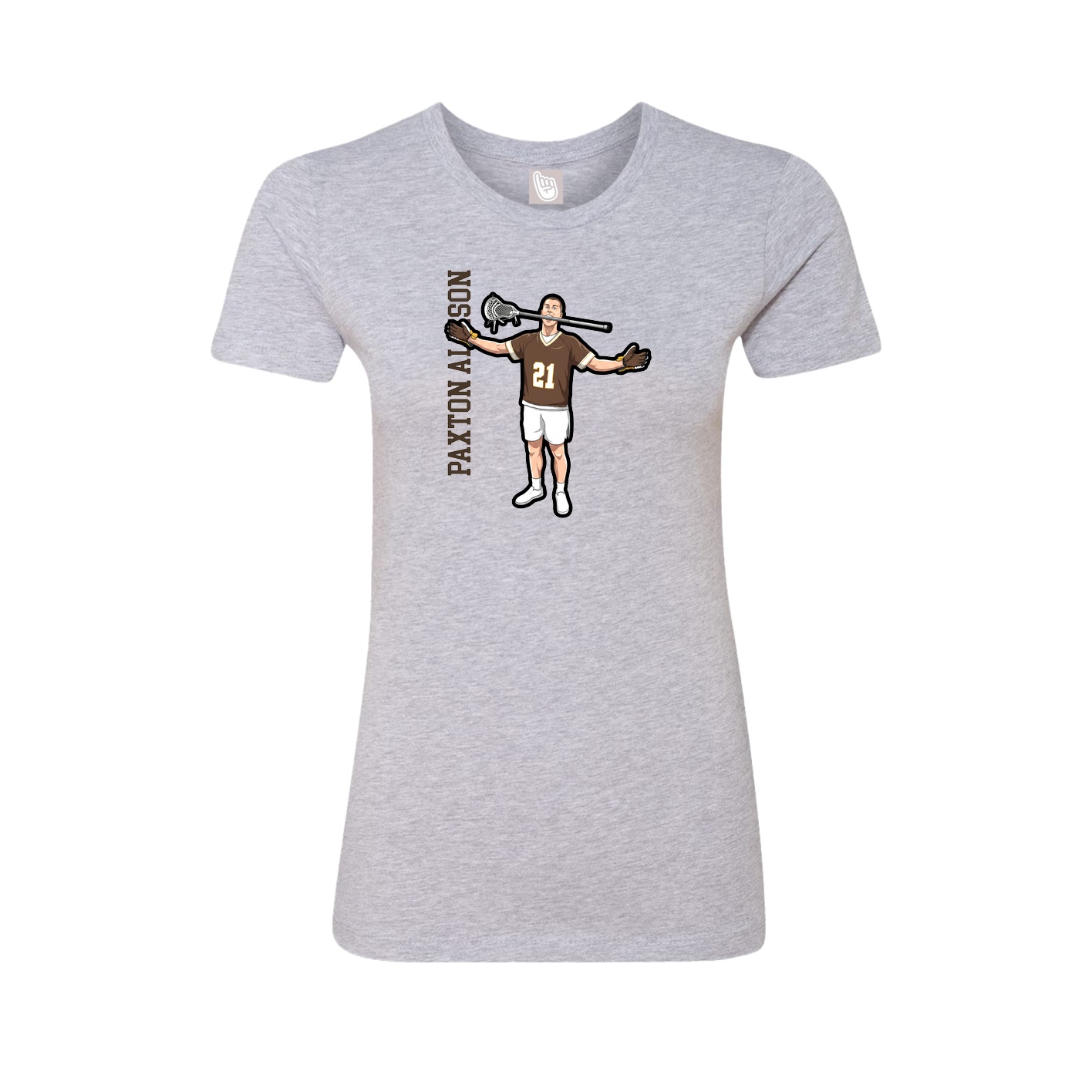 Womens Tee — Name Vertical in Grey