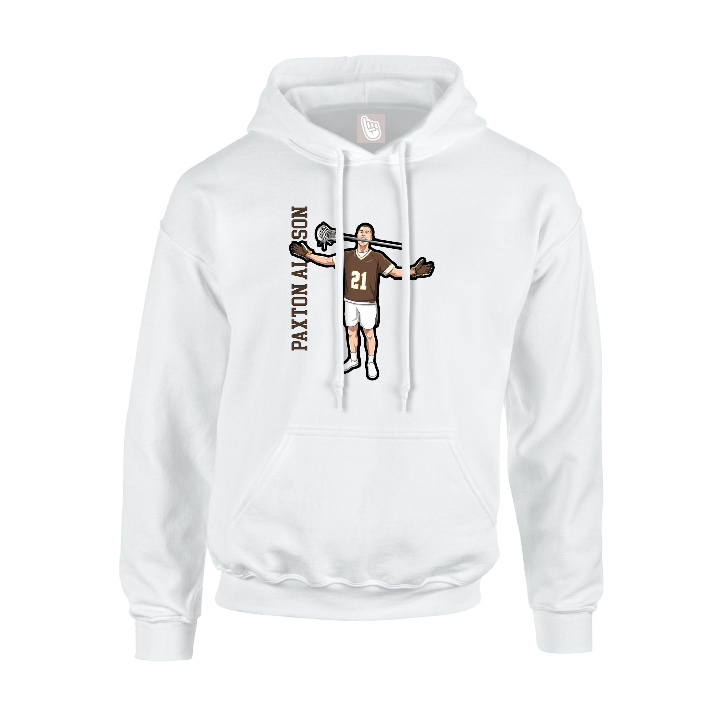 Hoodie — Name Vertical in White