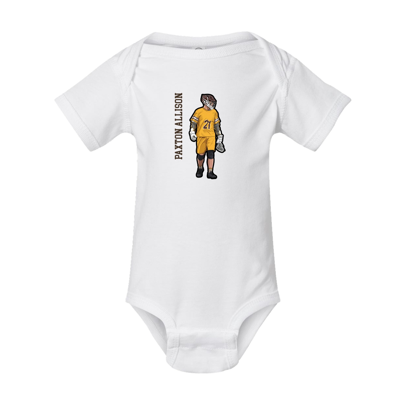 Baby Onesie — Name Vertical in White