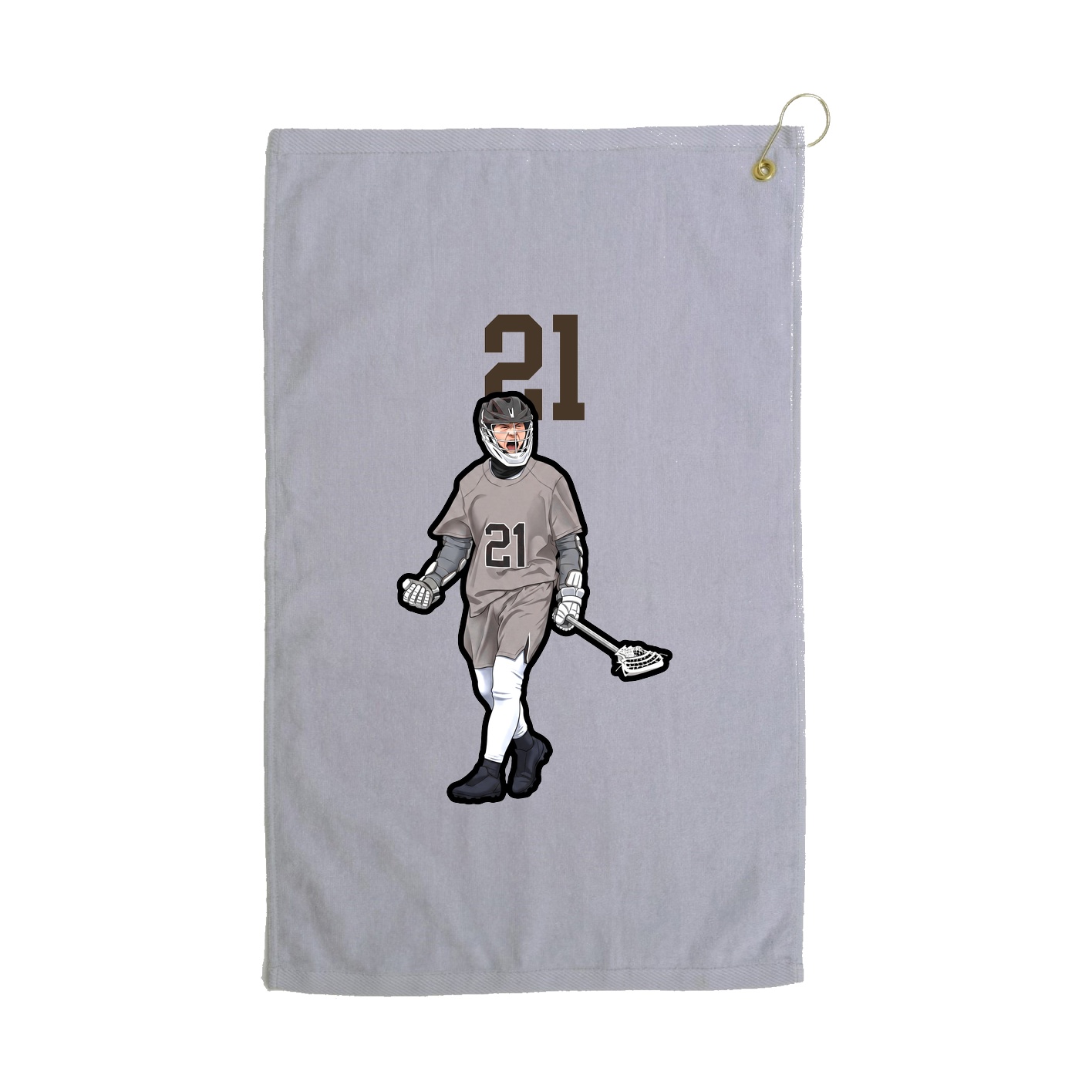 Golf Towel — Number Top in Grey