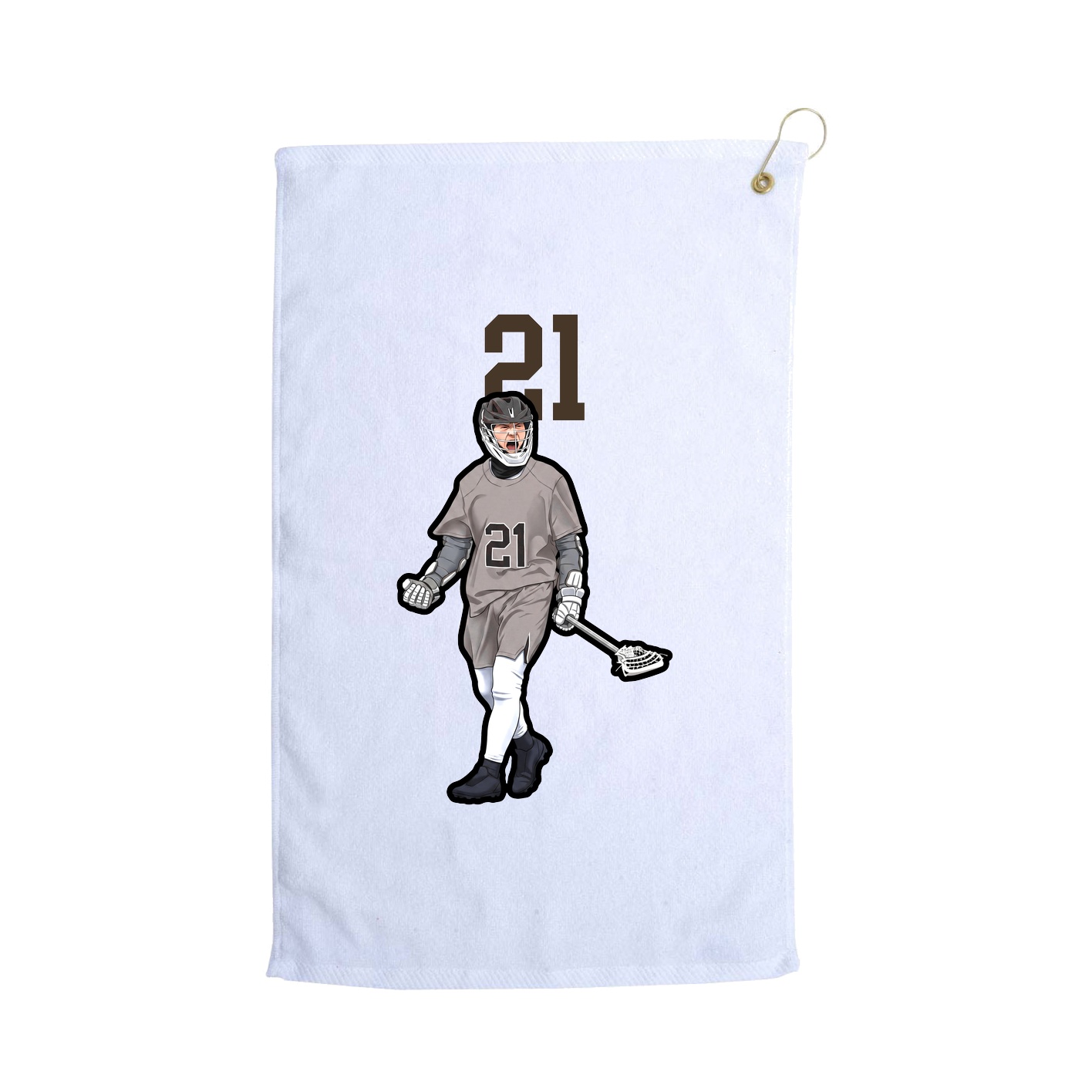 Golf Towel — Number Top in White
