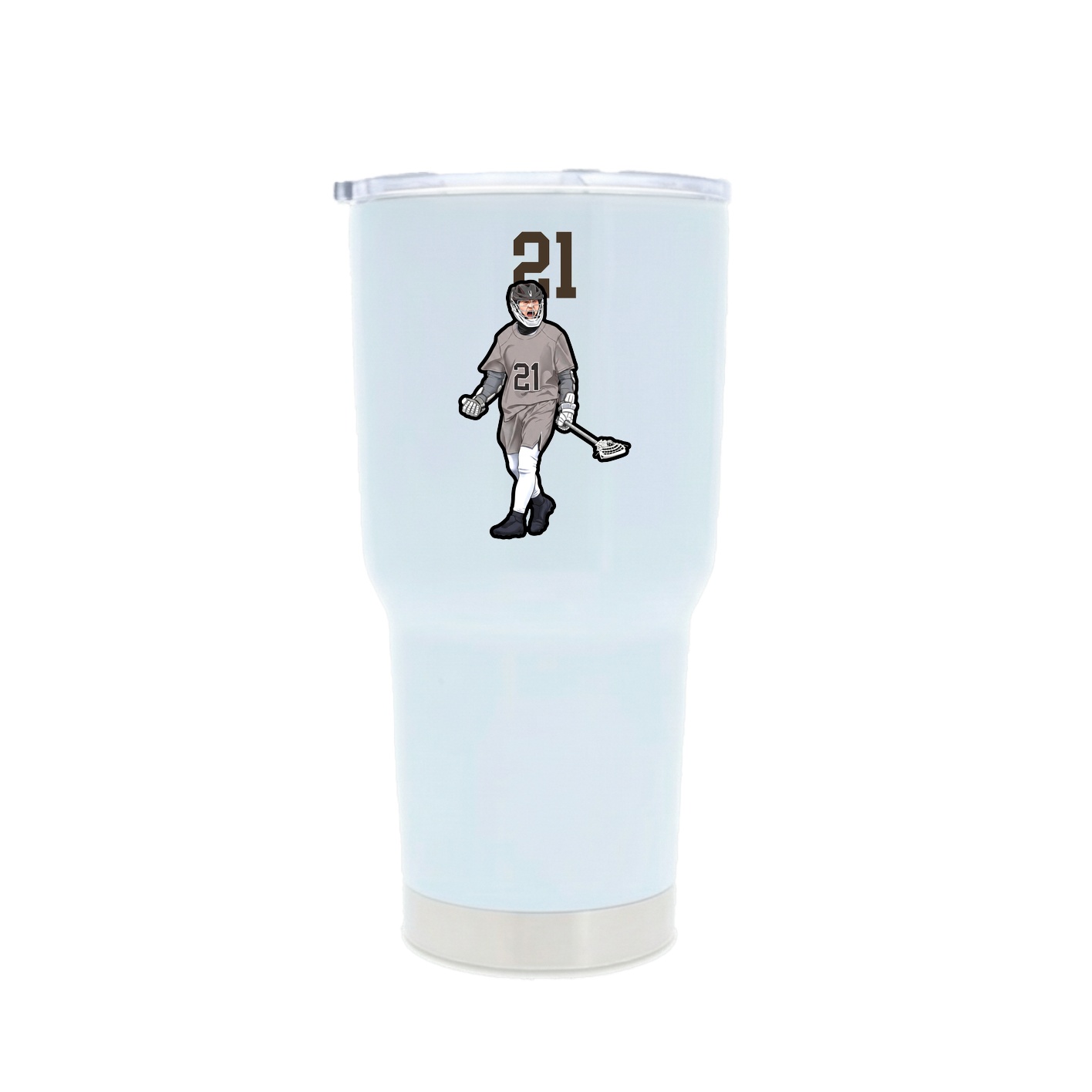 30oz Stainless Steel Tumbler — Number Top in White