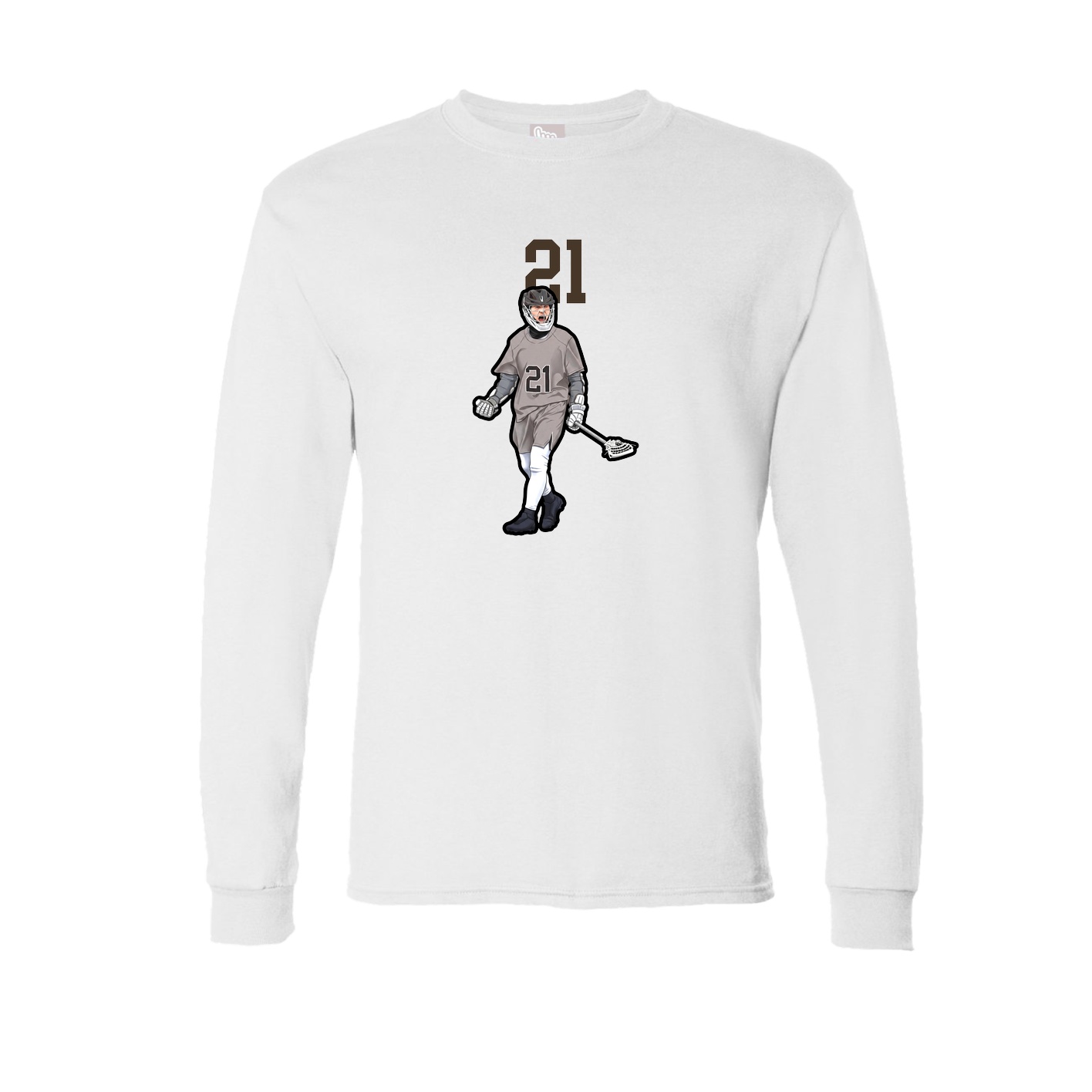 Long Sleeve Tee — Number Top in White